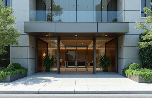 Exterior view of the office building in Dubai