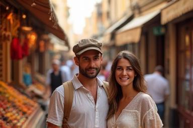 Couple exploring a traditional Dubai souk